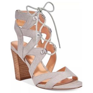 NEW XOXO Women's Barnie Gladiator Heels Gray